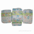 Babies' Diapers with Velcro Magic Tape, OEM/ODM Services Provided, Four Sizes Available